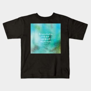 Give your burdens to the Lord, and He will take care of you, Psalms 55:22 Kids T-Shirt